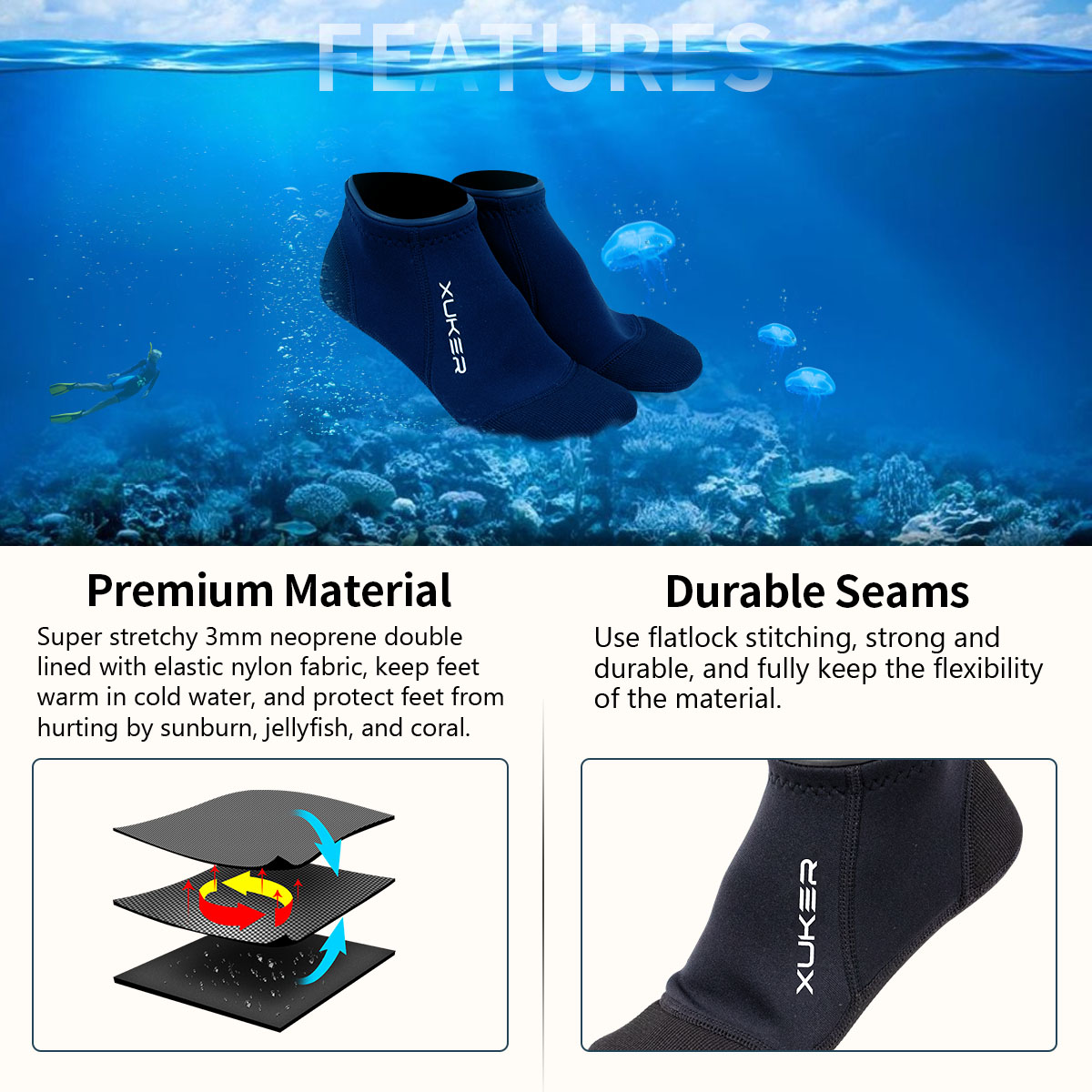 3mm meias de neoprene praia vô - Snorkel Dry Top avaliação e preço