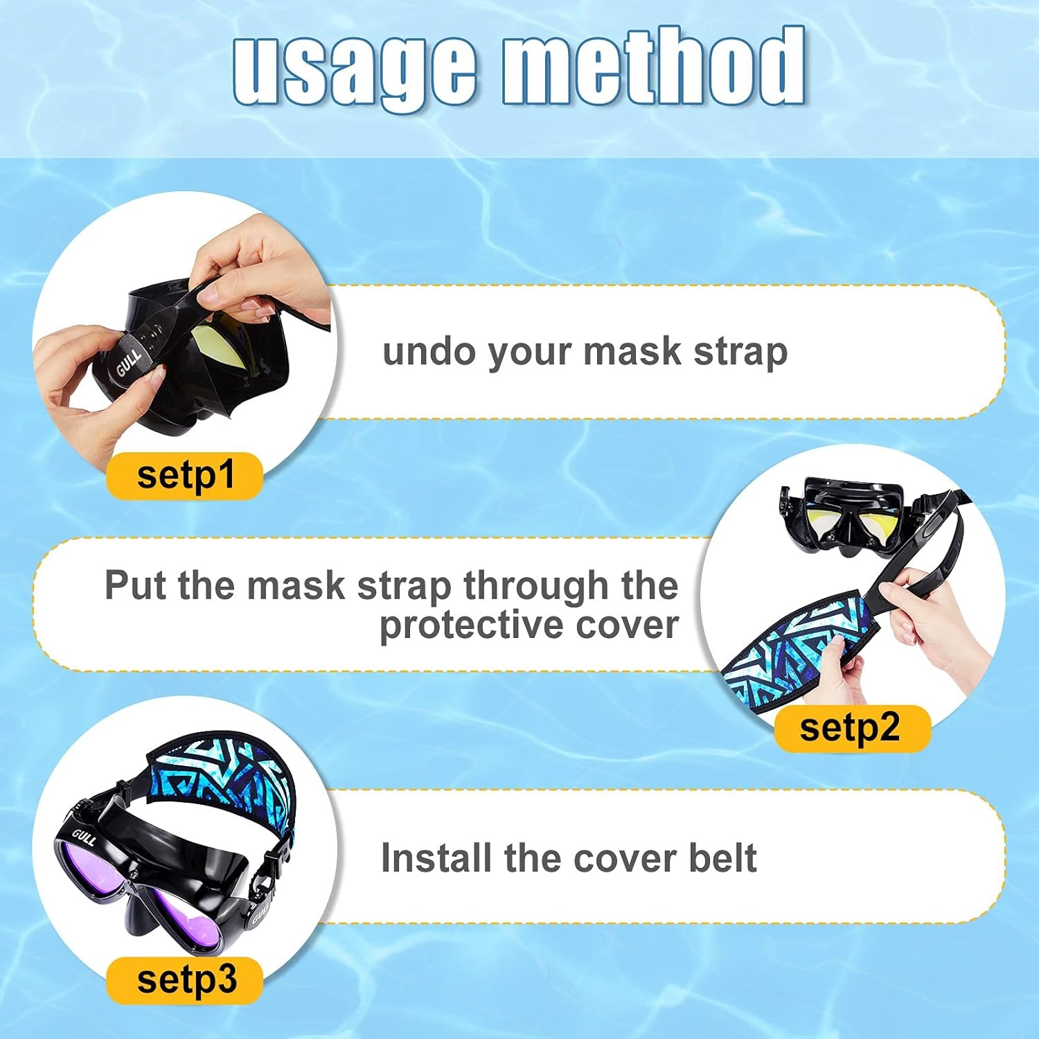 Capa de alça para máscara de m - Freediving Mask Set avaliação e preço